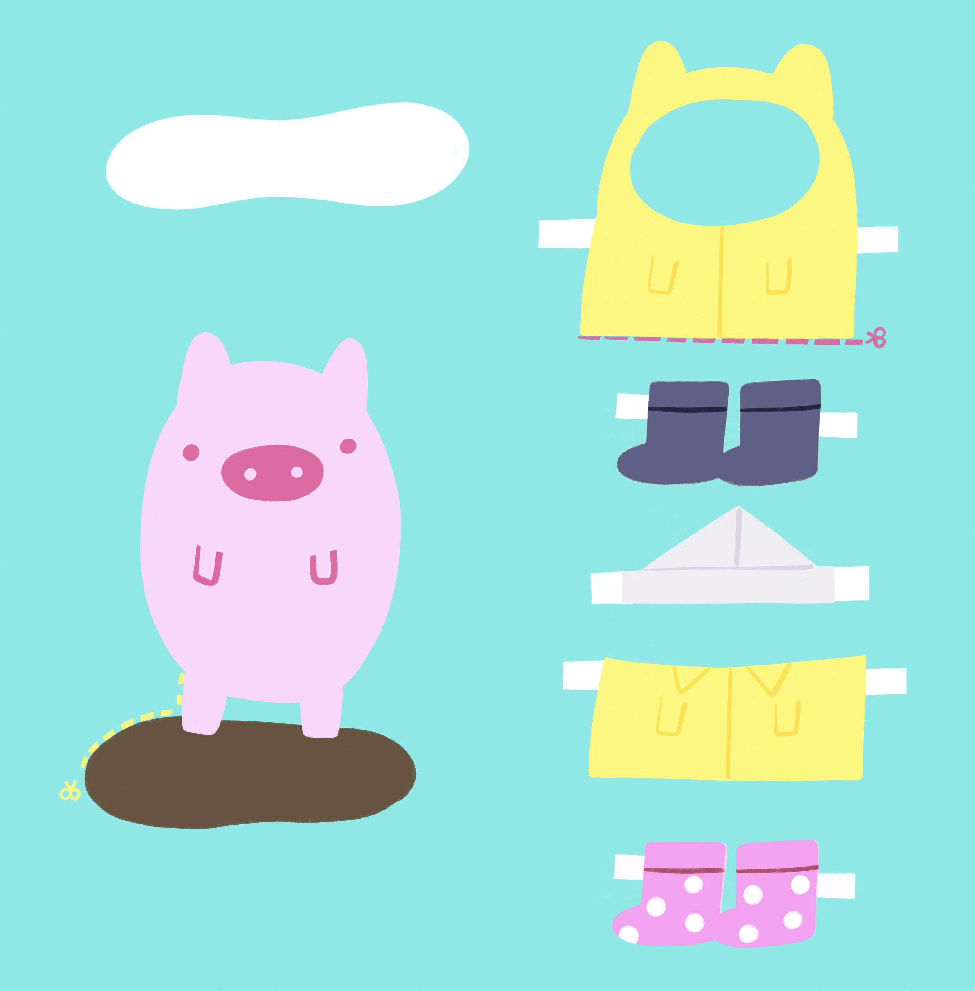 Dress up paper pig